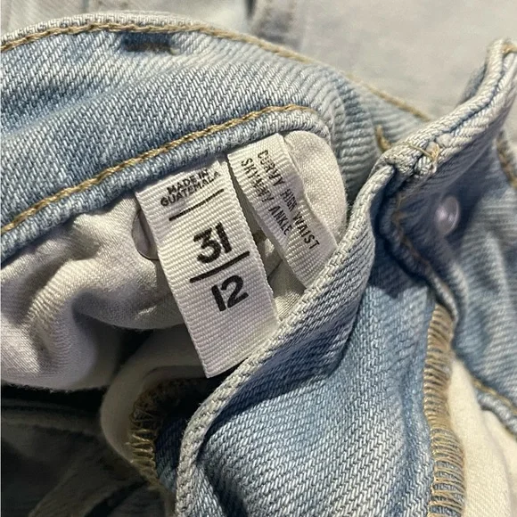 Loft Destructed Light Blue Curvy high waist ankle jeans - Picture 7 of 8